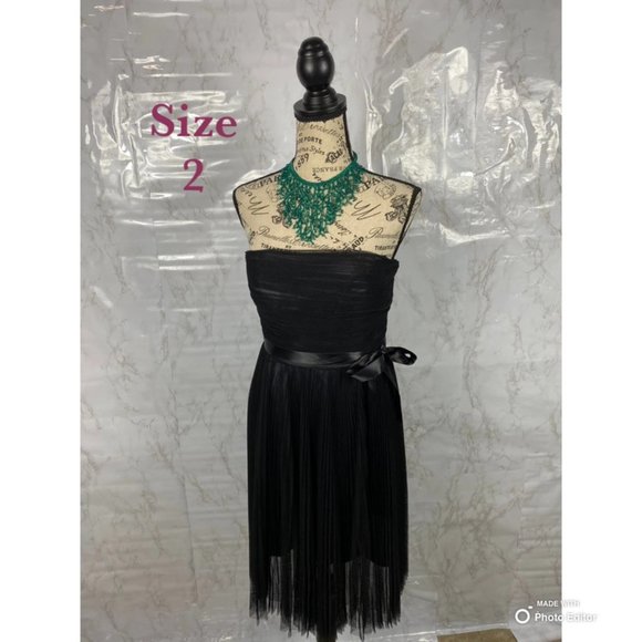 XS 2 Black Strapless Dress Cocktail Formal Wedding